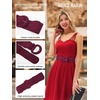 image:imageGRACE KARIN Wide Belt for Women Suede Elastic Chunky Belts with BuckleSuedewine Red