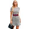 image:imageGRACE KARIN Wide Belt for Women Suede Elastic Chunky Belts with BuckleSuedewine Red
