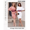 image:imageGRACE KARIN Wide Belt for Women Suede Elastic Chunky Belts with BuckleSuedewine Red