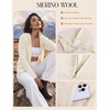 image:imageGRACE KARIN Women 100 Merino Wool Cardigan Sweater Zip Up Hoodie SweaterWhite
