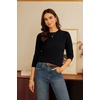 image:imageGRACE KARIN Women 100 Merino Wool Sweater Cable Long Sleeve Sweaters Crew Neck Casual Fall Fashion Clothes OutfitsBlack