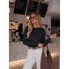 image:imageGRACE KARIN Womens Fall Sweaters Crew Neck Cropped Cozy Sweater for Women Business Casual Scalloped Knit Pullover TopsBlack