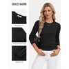 image:imageGRACE KARIN Womens Fall Sweaters Crew Neck Cropped Cozy Sweater for Women Business Casual Scalloped Knit Pullover TopsBlack