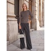 image:imageGRACE KARIN Womens Fall Sweaters Crew Neck Cropped Cozy Sweater for Women Business Casual Scalloped Knit Pullover TopsCoffee