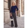 image:imageGRACE KARIN Womens Fall Sweaters Crew Neck Cropped Cozy Sweater for Women Business Casual Scalloped Knit Pullover TopsNavy Blue