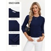 image:imageGRACE KARIN Womens Fall Sweaters Crew Neck Cropped Cozy Sweater for Women Business Casual Scalloped Knit Pullover TopsNavy Blue