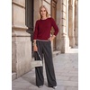 image:imageGRACE KARIN Womens Fall Sweaters Crew Neck Cropped Cozy Sweater for Women Business Casual Scalloped Knit Pullover TopsWine Red