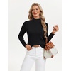 image:imageGRACE KARIN Womens Fleece Sherpa Lined Sweater Mock Neck Long Sleeve Thermal Pullover 2026 Fall Winter Slim Jumper TopsBlack