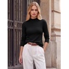 image:imageGRACE KARIN Womens Fleece Sherpa Lined Sweater Mock Neck Long Sleeve Thermal Pullover 2026 Fall Winter Slim Jumper TopsBlack