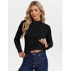 image:imageGRACE KARIN Womens Fleece Sherpa Lined Sweater Mock Neck Long Sleeve Thermal Pullover 2026 Fall Winter Slim Jumper TopsBlack