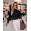 image:imageGRACE KARIN Womens Fleece Sherpa Lined Sweater Mock Neck Long Sleeve Thermal Pullover 2026 Fall Winter Slim Jumper TopsBlack