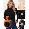 image:imageGRACE KARIN Womens Fleece Sherpa Lined Sweater Mock Neck Long Sleeve Thermal Pullover 2026 Fall Winter Slim Jumper TopsBlack