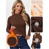 image:imageGRACE KARIN Womens Fleece Sherpa Lined Sweater Mock Neck Long Sleeve Thermal Pullover 2026 Fall Winter Slim Jumper TopsCoffee