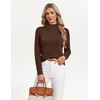 image:imageGRACE KARIN Womens Fleece Sherpa Lined Sweater Mock Neck Long Sleeve Thermal Pullover 2026 Fall Winter Slim Jumper TopsCoffee