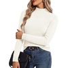 image:imageGRACE KARIN Womens Fleece Sherpa Lined Sweater Mock Neck Long Sleeve Thermal Pullover 2026 Fall Winter Slim Jumper TopsIvory White