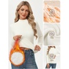 image:imageGRACE KARIN Womens Fleece Sherpa Lined Sweater Mock Neck Long Sleeve Thermal Pullover 2026 Fall Winter Slim Jumper TopsIvory White