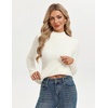 image:imageGRACE KARIN Womens Fleece Sherpa Lined Sweater Mock Neck Long Sleeve Thermal Pullover 2026 Fall Winter Slim Jumper TopsIvory White
