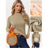 image:imageGRACE KARIN Womens Fleece Sherpa Lined Sweater Mock Neck Long Sleeve Thermal Pullover 2026 Fall Winter Slim Jumper TopsLight Camel