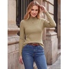 image:imageGRACE KARIN Womens Fleece Sherpa Lined Sweater Mock Neck Long Sleeve Thermal Pullover 2026 Fall Winter Slim Jumper TopsLight Camel