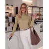 image:imageGRACE KARIN Womens Fleece Sherpa Lined Sweater Mock Neck Long Sleeve Thermal Pullover 2026 Fall Winter Slim Jumper TopsLight Camel