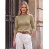 image:imageGRACE KARIN Womens Fleece Sherpa Lined Sweater Mock Neck Long Sleeve Thermal Pullover 2026 Fall Winter Slim Jumper TopsLight Camel