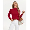 image:imageGRACE KARIN Womens Fleece Sherpa Lined Sweater Mock Neck Long Sleeve Thermal Pullover 2026 Fall Winter Slim Jumper TopsRed
