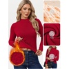 image:imageGRACE KARIN Womens Fleece Sherpa Lined Sweater Mock Neck Long Sleeve Thermal Pullover 2026 Fall Winter Slim Jumper TopsRed