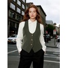 image:imageGRACE KARIN Womens Suit Vest Top Dressy Casual Sleeveless Button Waistcoat Fromal Steampunk Blazer for Work OfficeArmy Green