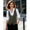 image:imageGRACE KARIN Womens Suit Vest Top Dressy Casual Sleeveless Button Waistcoat Fromal Steampunk Blazer for Work OfficeArmy Green
