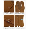 image:imageGRACE KARIN Womens Suit Vest Top Dressy Casual Sleeveless Button Waistcoat Fromal Steampunk Blazer for Work OfficeBrown