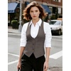 image:imageGRACE KARIN Womens Suit Vest Top Dressy Casual Sleeveless Button Waistcoat Fromal Steampunk Blazer for Work OfficeGray Brown