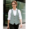 image:imageGRACE KARIN Womens Suit Vest Top Dressy Casual Sleeveless Button Waistcoat Fromal Steampunk Blazer for Work OfficePlaid Teal
