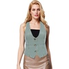 image:imageGRACE KARIN Womens Suit Vest Top Dressy Casual Sleeveless Button Waistcoat Fromal Steampunk Blazer for Work OfficePlaid Teal