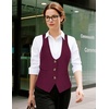 image:imageGRACE KARIN Womens Suit Vest Top Dressy Casual Sleeveless Button Waistcoat Fromal Steampunk Blazer for Work OfficePurple Red Plaid