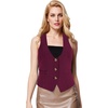 image:imageGRACE KARIN Womens Suit Vest Top Dressy Casual Sleeveless Button Waistcoat Fromal Steampunk Blazer for Work OfficePurple Red Plaid