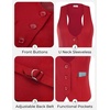 image:imageGRACE KARIN Womens Suit Vest Top Dressy Casual Sleeveless Button Waistcoat Fromal Steampunk Blazer for Work OfficeRed