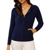 image:imageGRACE KARIN Women 100 Merino Wool Cardigan Sweater Zip Up Hoodie SweaterNavy Blue