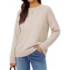 image:imageGRACE KARIN Women Merino Wool Sweaters Crewneck Winter Fall Layer PulloverBeige