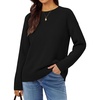 image:imageGRACE KARIN Women Merino Wool Sweaters Crewneck Winter Fall Layer PulloverBlack