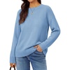 image:imageGRACE KARIN Women Merino Wool Sweaters Crewneck Winter Fall Layer PulloverLight Blue