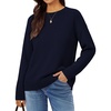 image:imageGRACE KARIN Women Merino Wool Sweaters Crewneck Winter Fall Layer PulloverNavy Blue