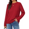 image:imageGRACE KARIN Women Merino Wool Sweaters Crewneck Winter Fall Layer PulloverWine Red