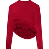 image:imageGRACE KARIN Womens Fleece Sherpa Lined Sweater Mock Neck Long Sleeve Thermal Pullover 2026 Fall Winter Slim Jumper TopsRed