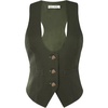 image:imageGRACE KARIN Womens Suit Vest Top Dressy Casual Sleeveless Button Waistcoat Fromal Steampunk Blazer for Work OfficeArmy Green