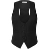 image:imageGRACE KARIN Womens Suit Vest Top Dressy Casual Sleeveless Button Waistcoat Fromal Steampunk Blazer for Work OfficeBlack