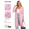 image:imageGRACE KARIN Womens Long Cardigan Sweaters Lightweight Open Front Maxi Cardigans for Women Fall Fashion Outfits 2026Pink