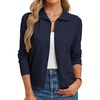 image:imageGRACE KARIN Cardigan Sweaters for Women Lightweight Button Up Sweater Jacket Collared Teacher Outfits Early Fall FashionNavy Blue