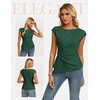 image:imageGRACE KARIN Womens 2026 Summer Tops Dressy Peplum ShirtDark Green