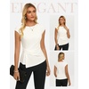 image:imageGRACE KARIN Womens 2026 Summer Tops Dressy Peplum ShirtWhite
