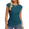 image:imageGRACE KARIN Womens 2026 Summer Tops Dressy Peplum ShirtPeacock Blue